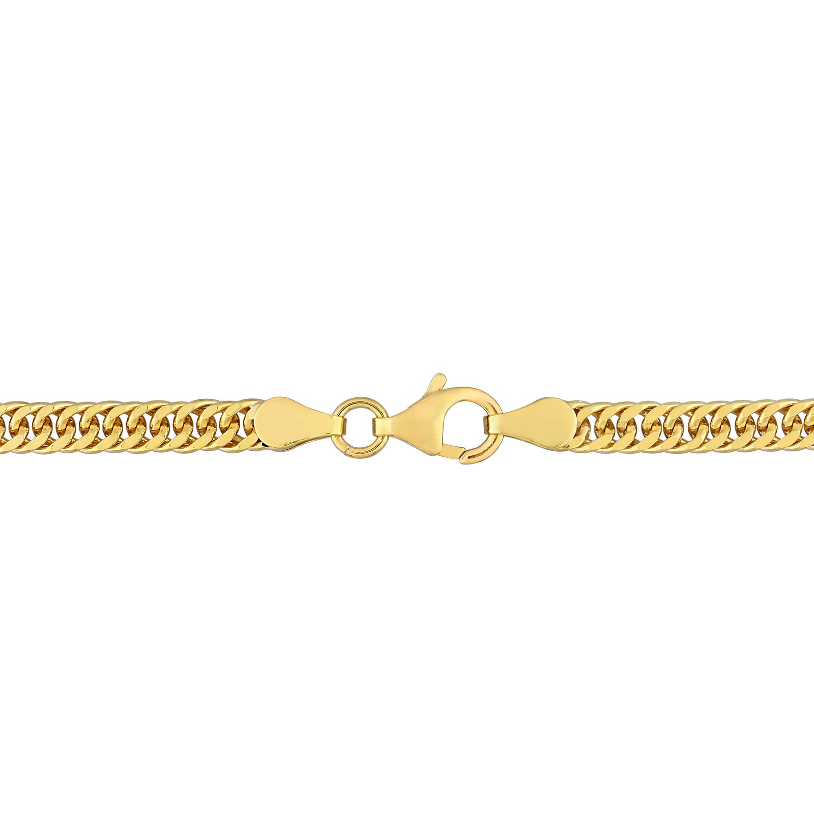 Amour Yellow Plated Sterling Silver Double Curb Link Chain 24″ Necklace