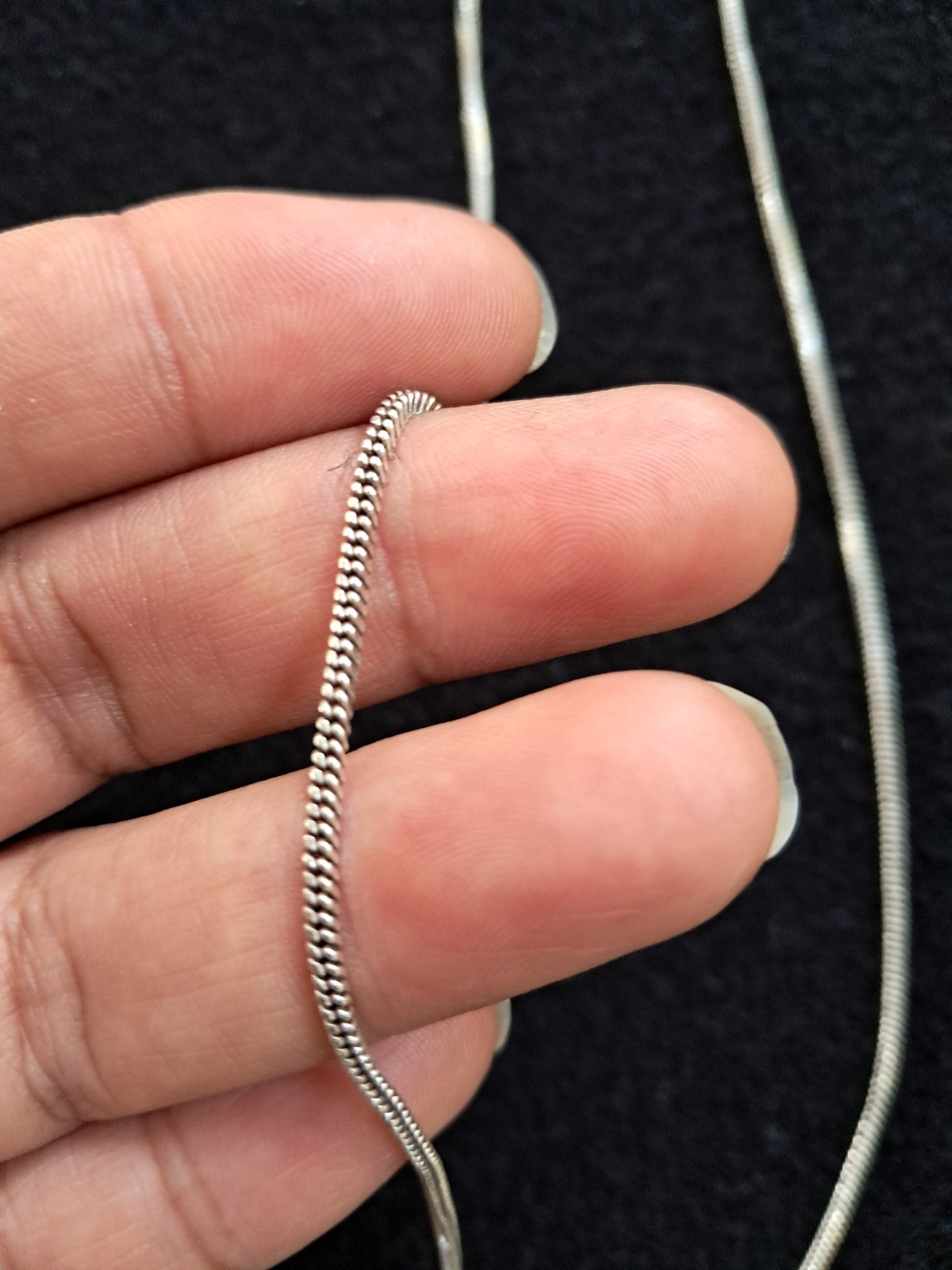 925 silver chain with heart pendant, made in Mexico, 11.5 inches.