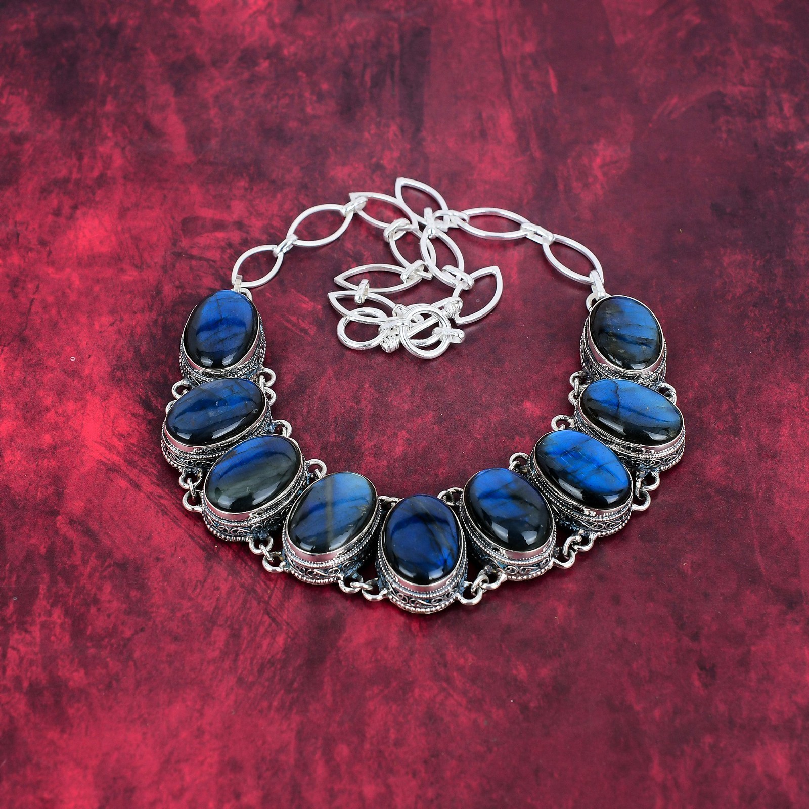 Labradorite Gemstone Handmade 925 Solid Silver Necklace Jewelry Gifts For Love