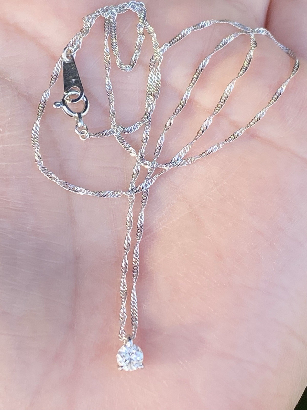 Platinum 0.20CT 100% Natural Quality White Diamond Pendant Necklace