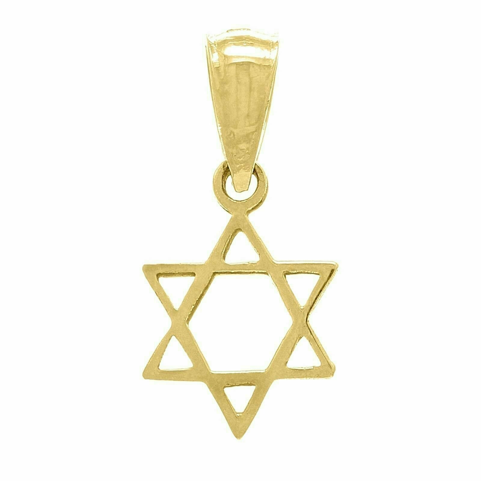 14k Yellow Gold Solid Small Jewish Star of David Charm Pendant 0.5 gram