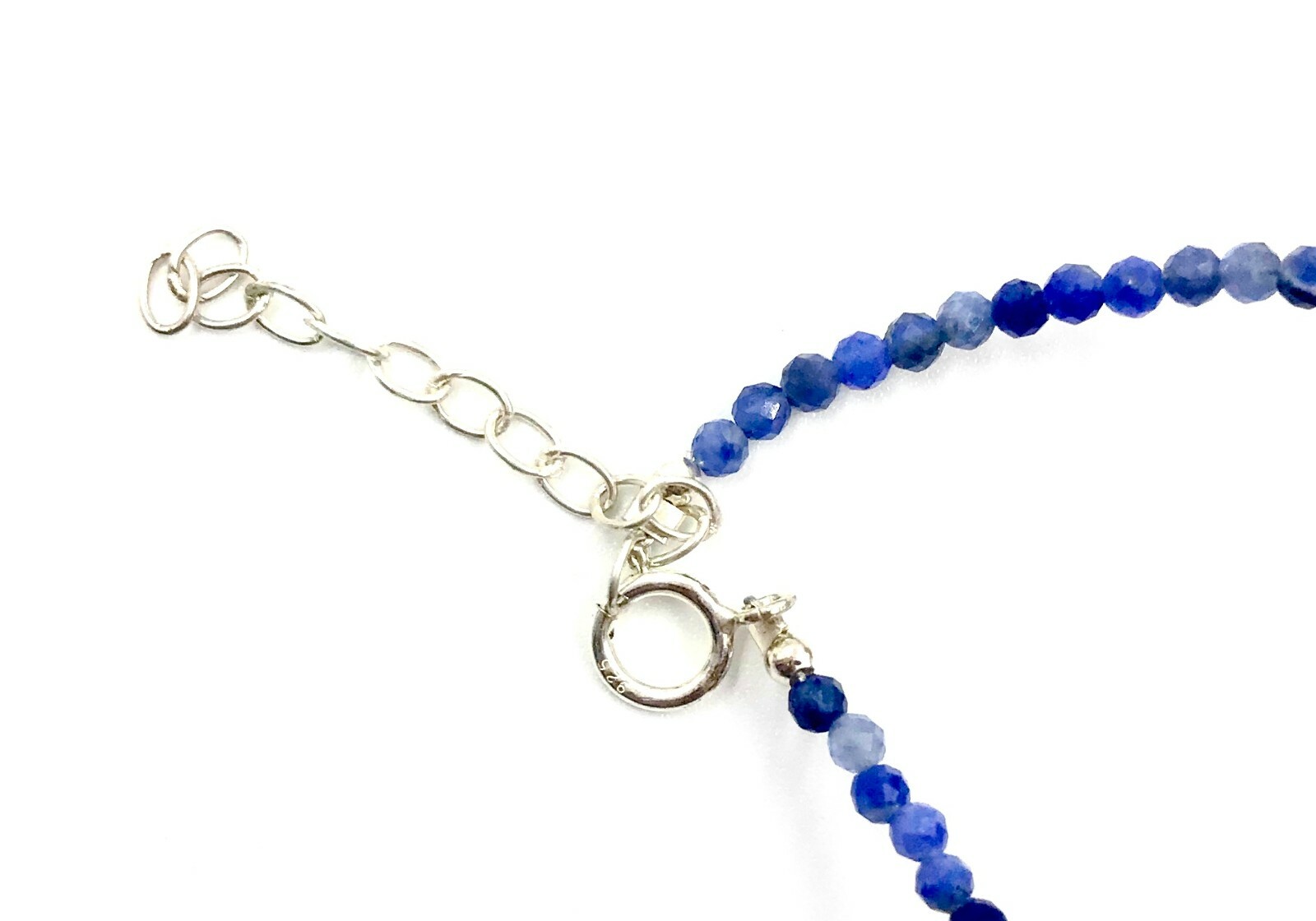 Genuine Sodalite Beads 925 Silver Necklace Jewelry Women Handmade USA SELLER