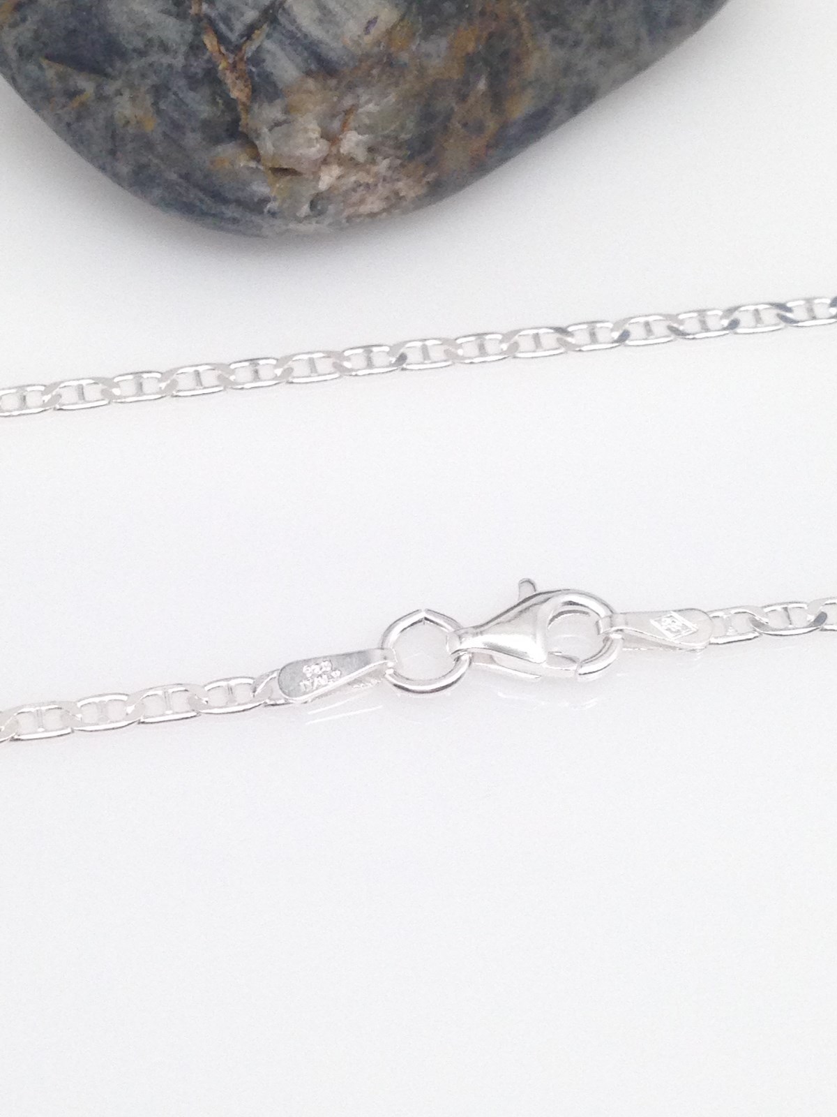 925 Sterling Silver Anchor Mariner Link Chain Necklace 2mm 16″ 18″ 20″ 22″ 24″