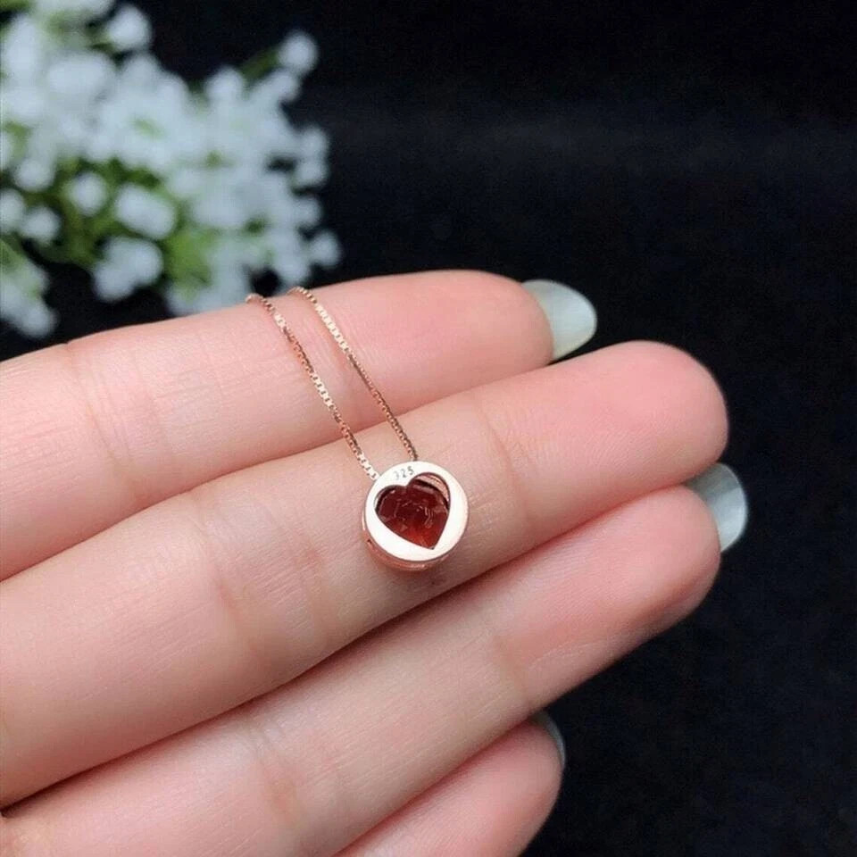 2Ct Lab Created Round Cut Red Ruby Pendant 14K Rose Gold Finish 18″ Free Chain
