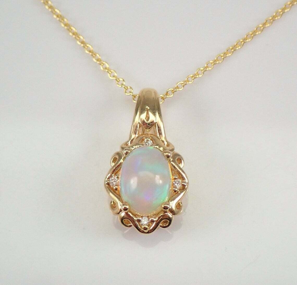 2Ct Oval Cut Opal Gorgeous Women’s Pendant 14K Yellow Gold Over With Free Chain