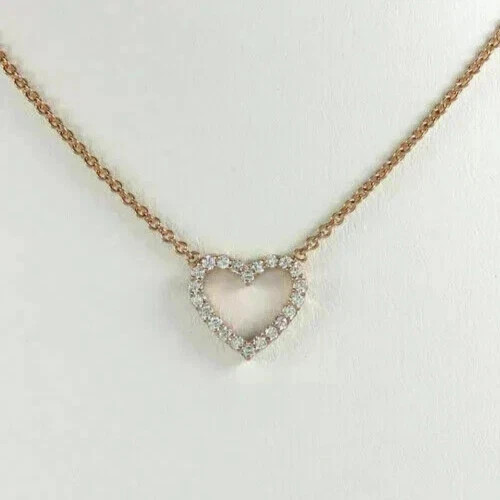 Women’s Small Heart Necklace 1.00ct Lab Grown Diamond in 14K Yellow Gold Plated