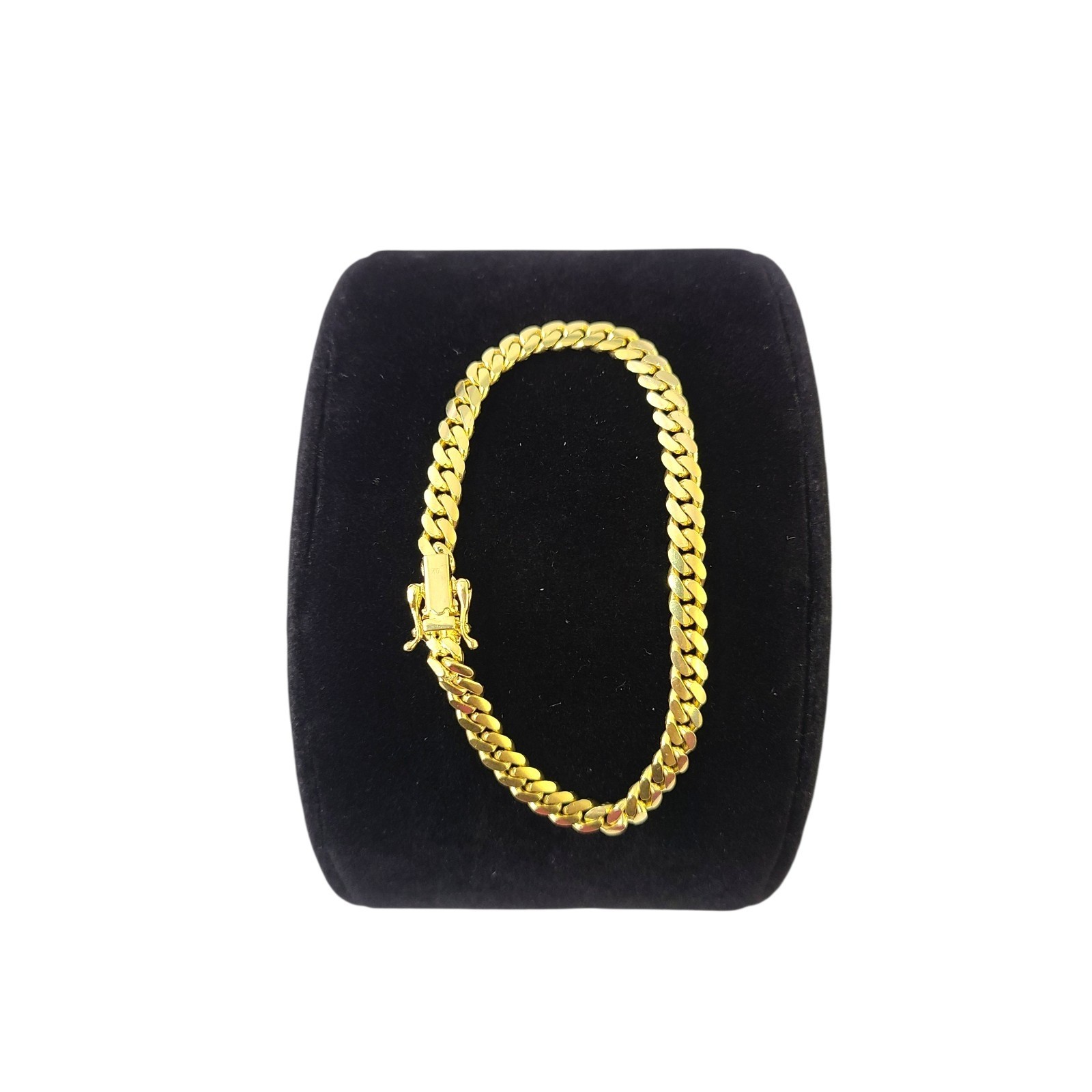 10k Real Solid Gold Miami Cuban Bracelet 5mm Link 7″ inch Women Men