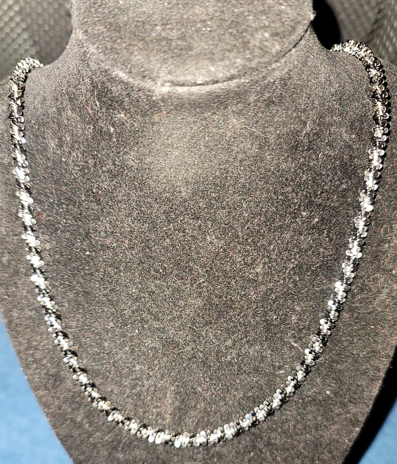 925 Sterling Silver Black And White Cactus Chain 24-inch 4.5mm