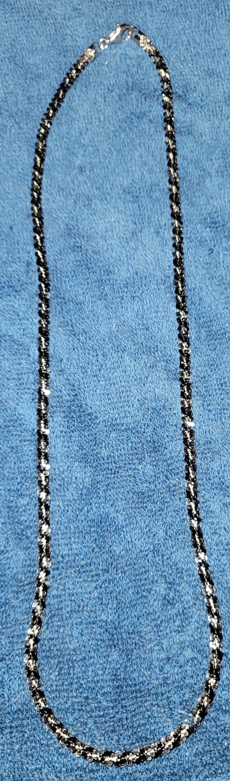 925 Sterling Silver Black And White Cactus Chain 24-inch 4.5mm
