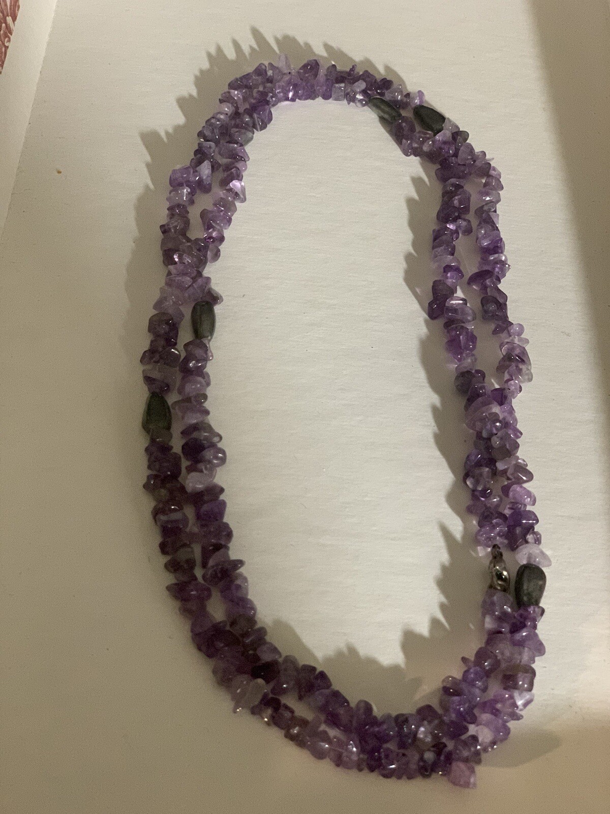 Amethyst Extra Long Sterling Clasp Necklace 36 In