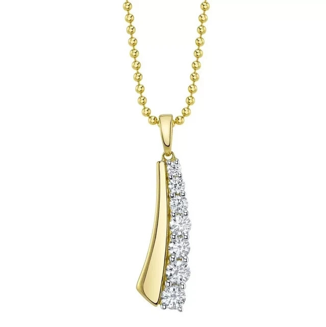 14K Yellow Gold Plated Lab Grown Diamond Women’s Beauty Pendant 0.80Ct Round Cut