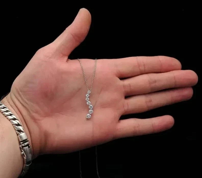2.50ct Round Created Diamond Pendant 14k White Gold Plated 18″ Chain Necklace