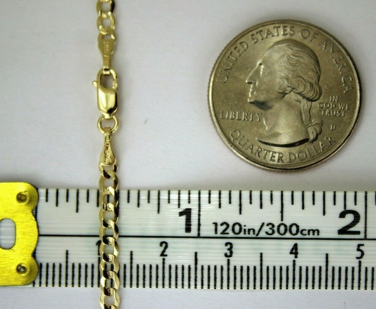 10K Solid Gold Cuban Link Chain Necklace Bracelet for Men Women 2mm~13mm 7″~30″