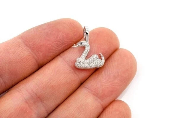 2Ct Round Cut Lab-Created Diamond Snake Shape Pendant In 14k White Gold Plated