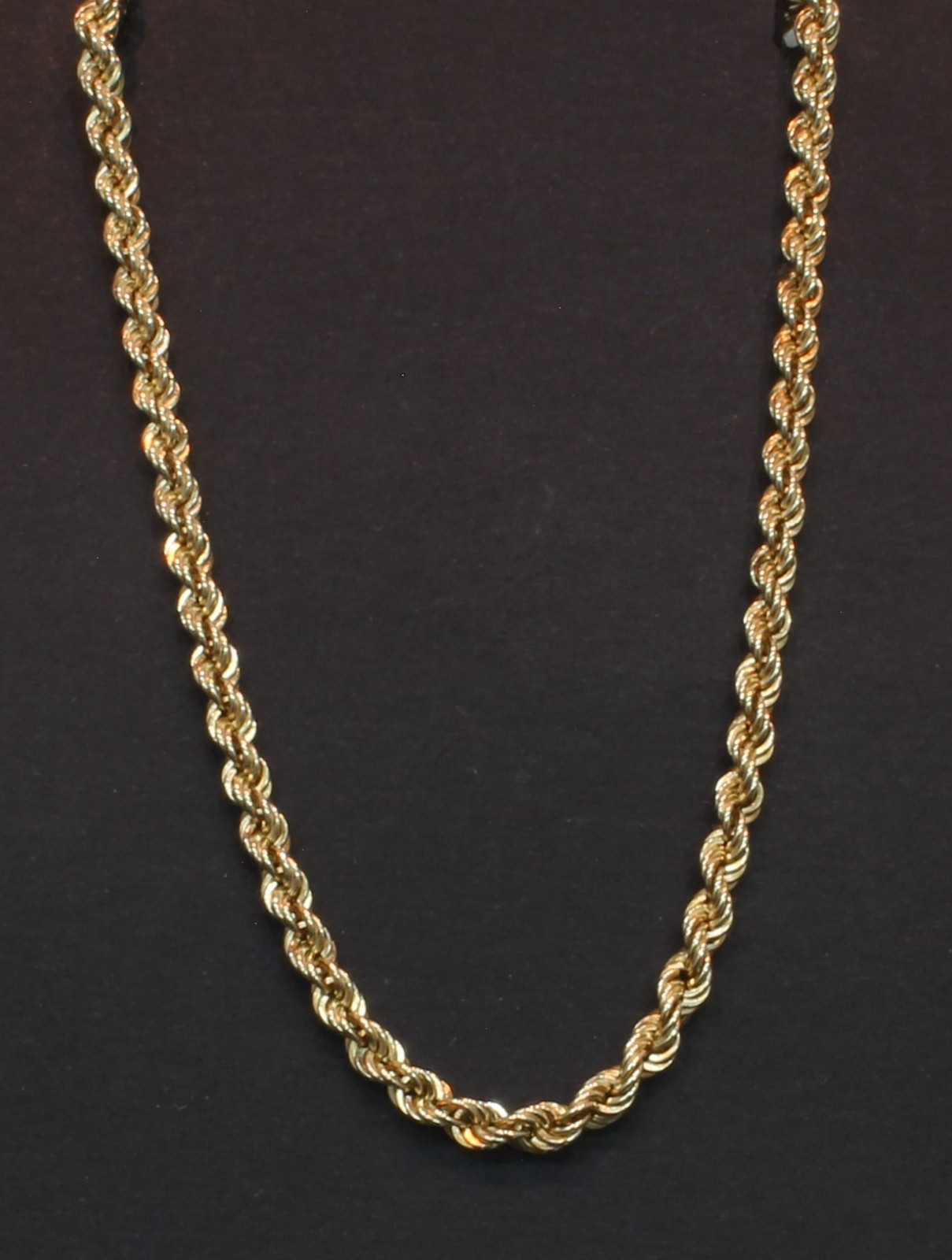 9 Carat Yellow Gold Solid Rope Necklet 18″ 9.7gm (80.25.656)