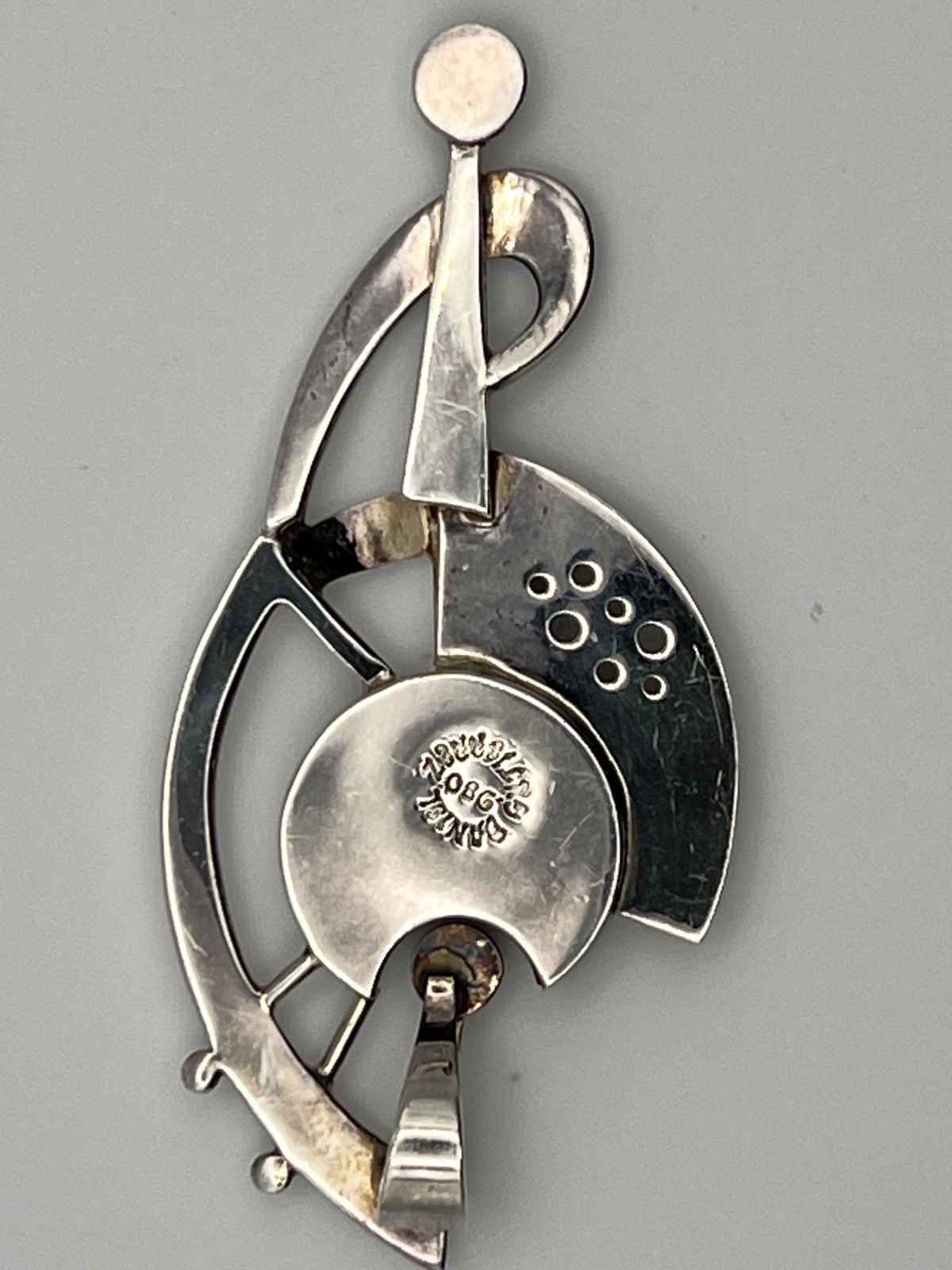 Daniel Gutierrez Taxco Mexico Sterling Silver Modernist Pendant
