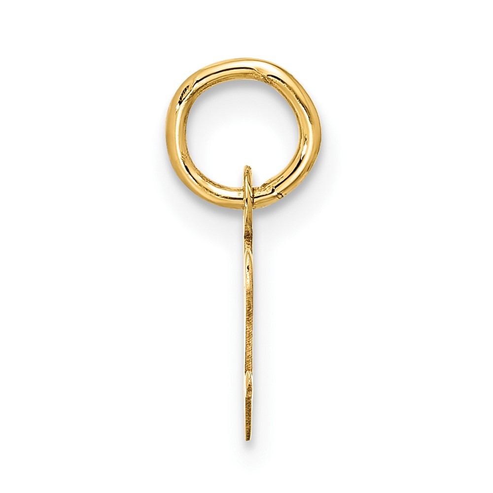 10k Yellow Gold Small Script Initial V Charm Pendant L-15.65mm, W-6.8mm