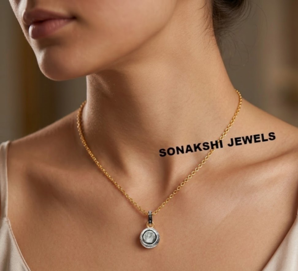 Handmade Polki Diamond Pendant: 925 Sterling Silver Halo Jewelry Pendant