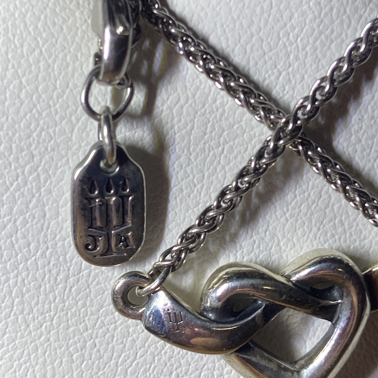 James Avery Heart Knot Necklace in Sterling Silver Adjustable 16 – 17” Long