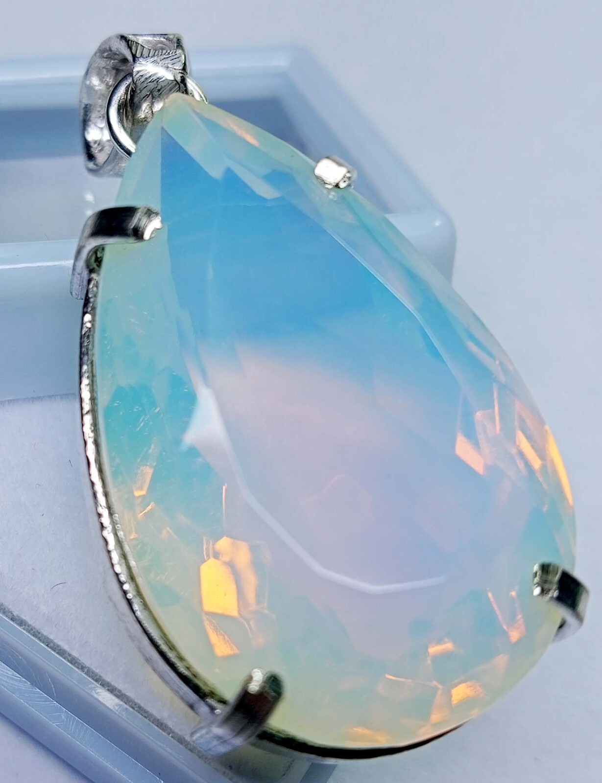 Pendant Locket Fire Opal Pear Cut 75-76 Ct Natural Gemstone EGL Certified