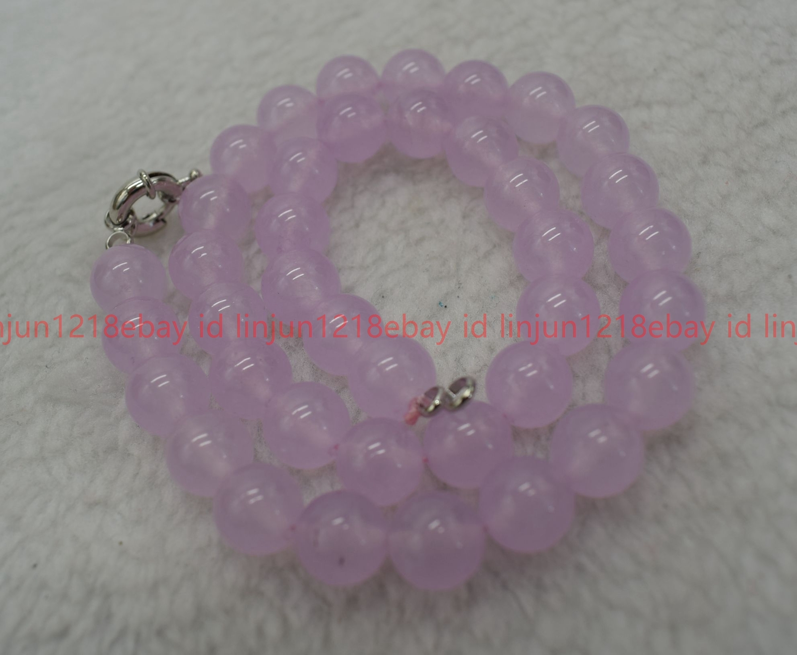 Natural Pretty 8/10/12mm Light Purple Jade Round Gemstone Beads Necklace 16-32in