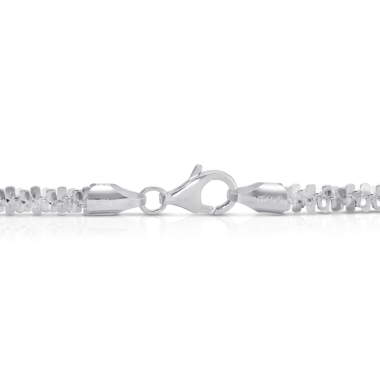 925 Sterling Silver Diamond Cut Margarita Sparkle Rock Chain Necklace 3.50mm