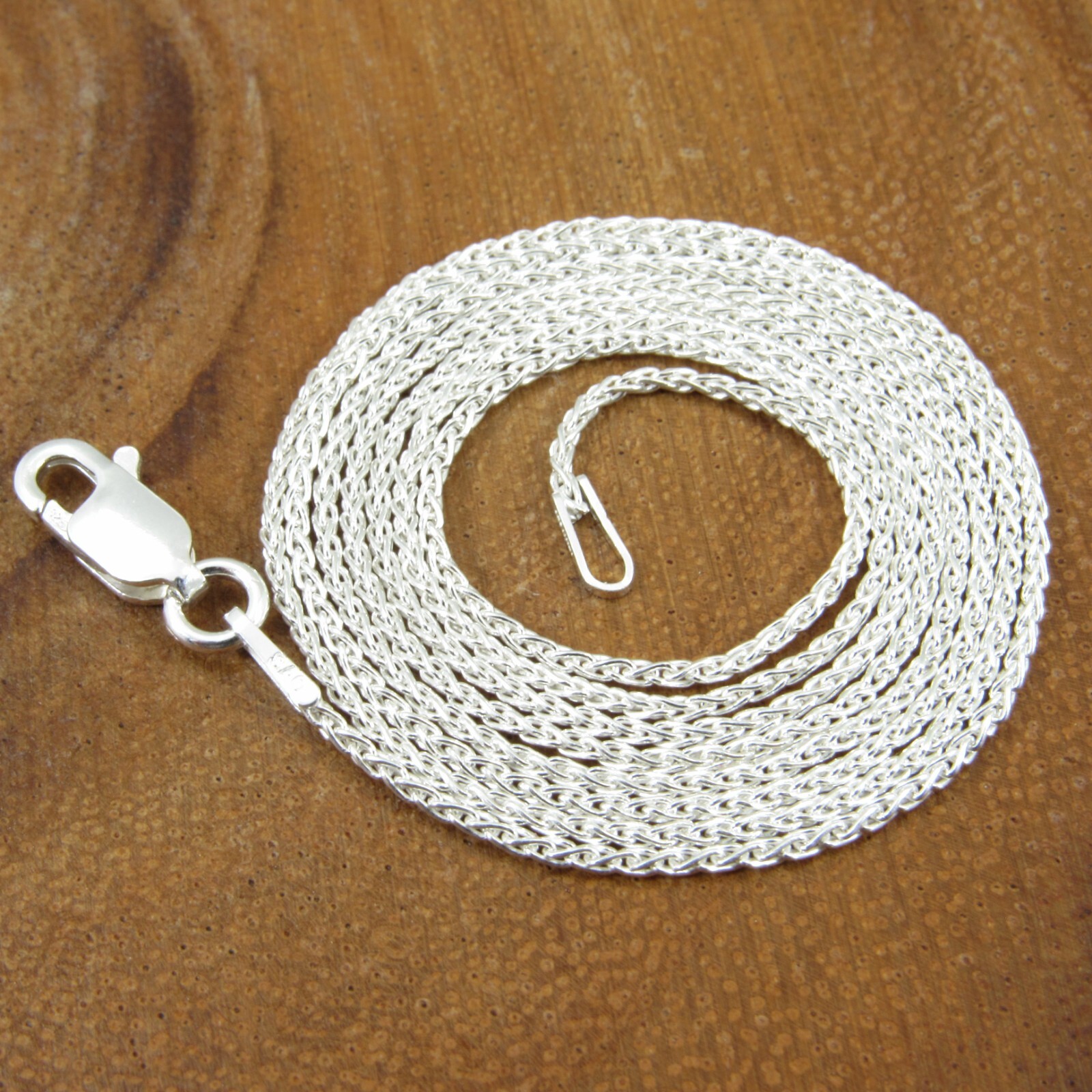1.1MM Solid 925 Sterling Silver Italian SPIGA / WHEAT Chain Women’s Necklace