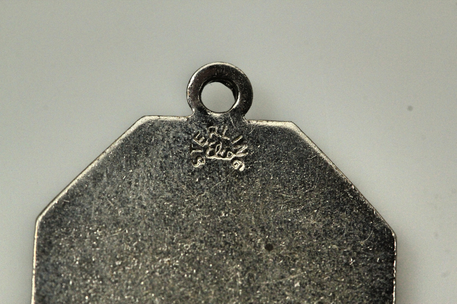 925 Sterling Silver Never Stop Loving You Octagon Pendant 3 Grams (PEN8240)
