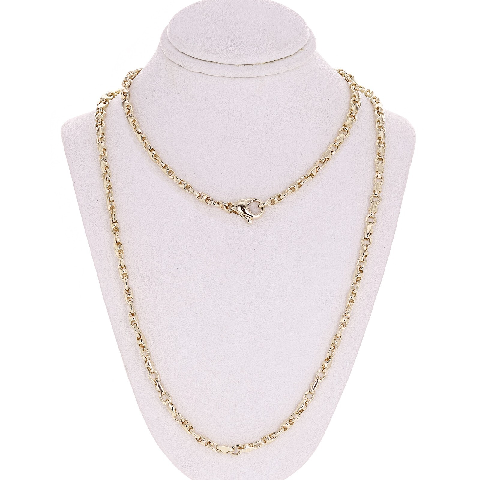 10k Yellow Gold Solid Handmade Fashion Link Necklace 4mm 28″ 32.9 grams