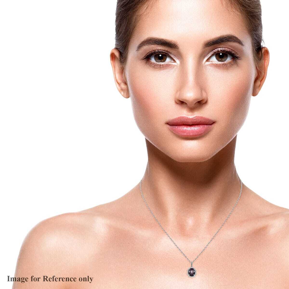 STUNNING!! 7.00ctw Star Ruby & Moissanite Pendant & 20″ Chain Platinum Plated