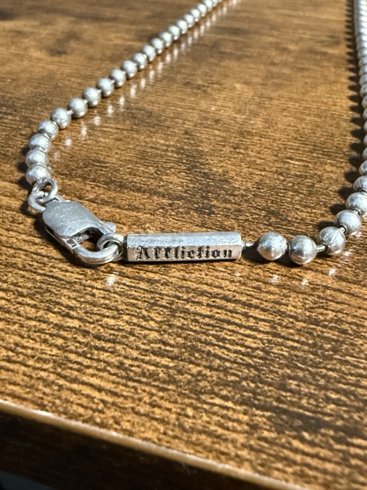 2010 Affliction 925 Ball Chain Necklace 22″ Length Sterling Silver Rare Jewelry