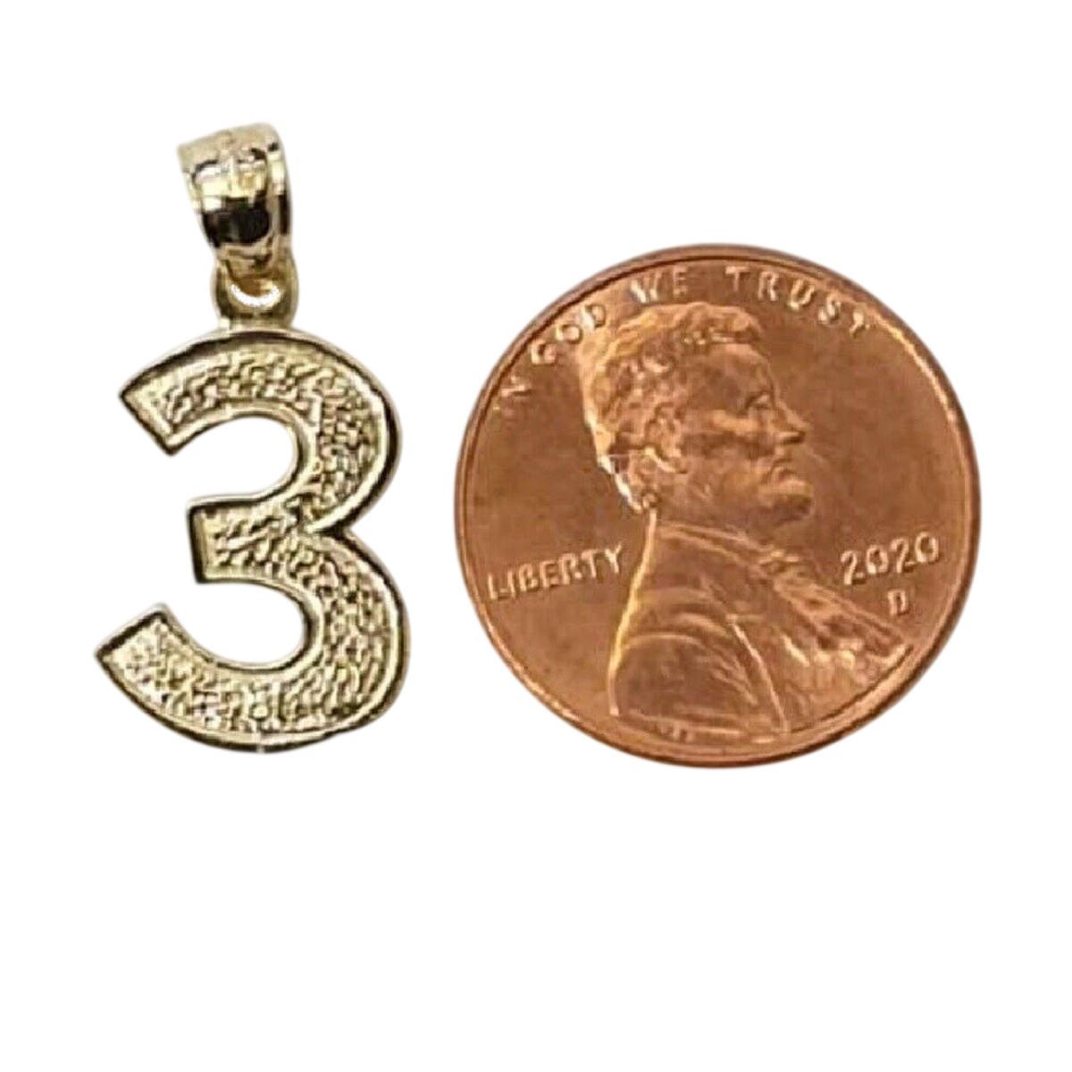 0 to 52 Any One 14K Yellow Gold Number Pendant / Charm, Made in USA