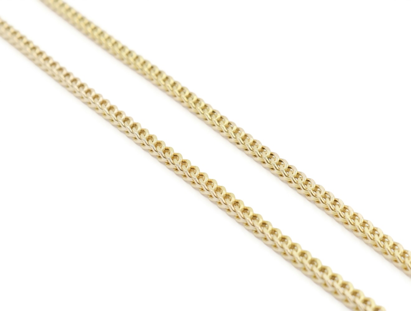 Classic 10KT Yellow Gold 2.1mm High Shine Franco Chain 20″ Necklace AVI – 6.43g