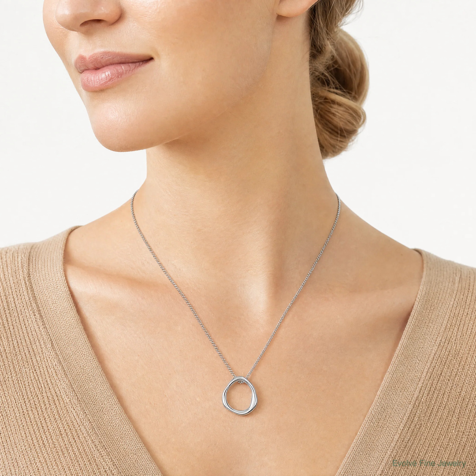 Sterling Silver Rhodium-Plated Polished 16 With 2in Ext Abstract Necklace
