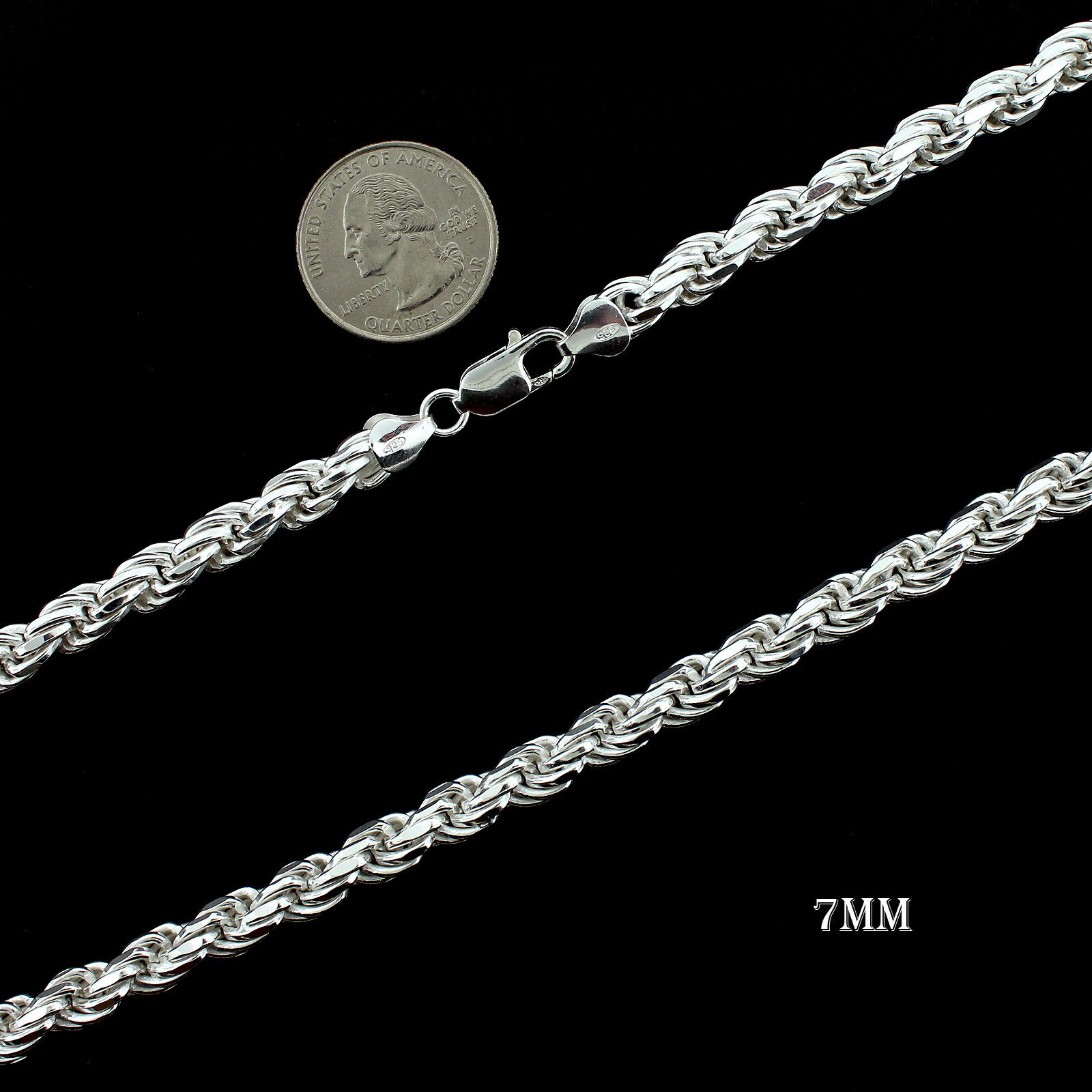 Real Solid 925 Sterling Silver Diamond Cut Chain Italian Necklace Bracelet