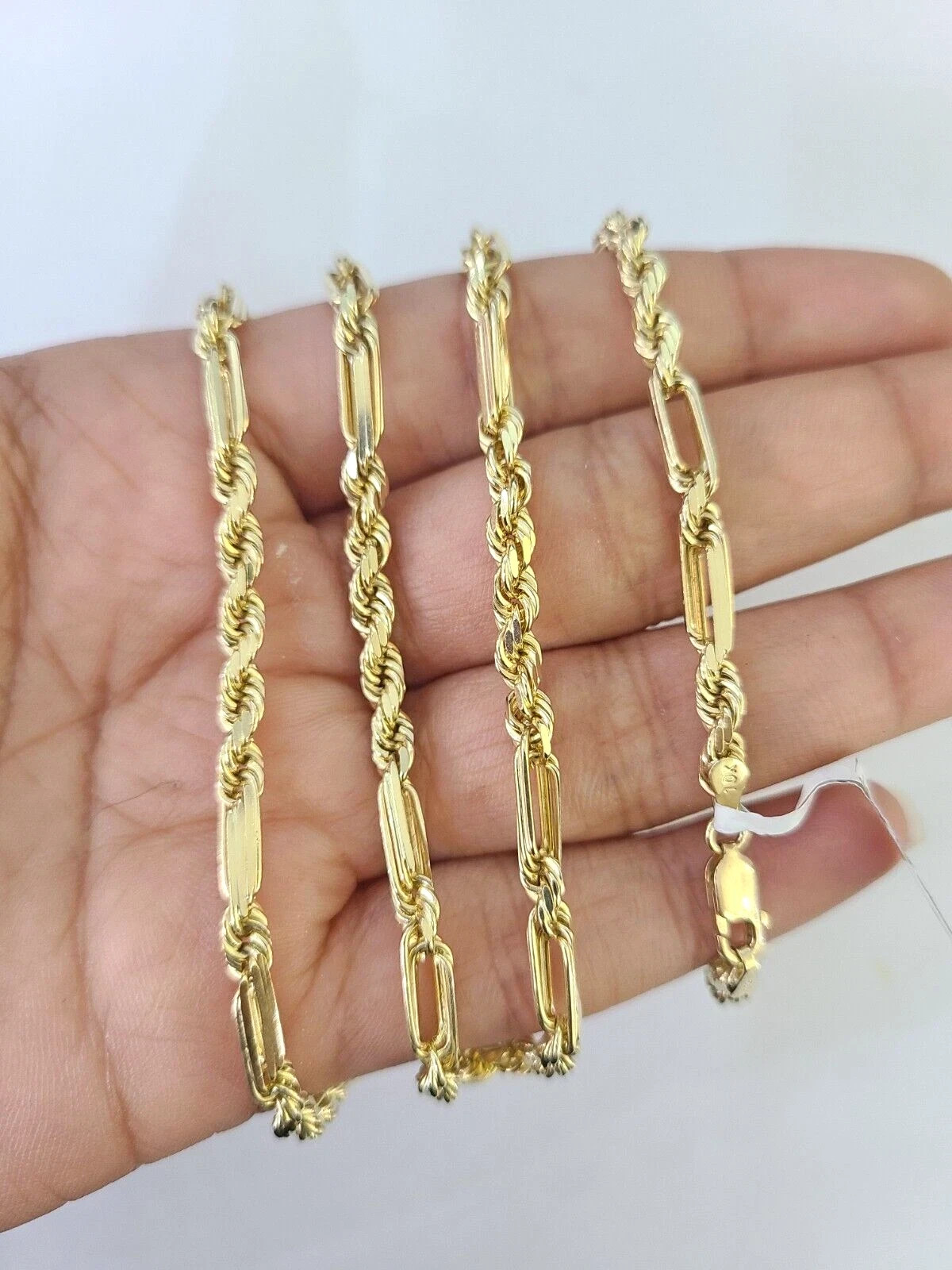 Real 10k Yellow Gold Milano Rope Chain 24 Inch 4mm Men’s Necklace