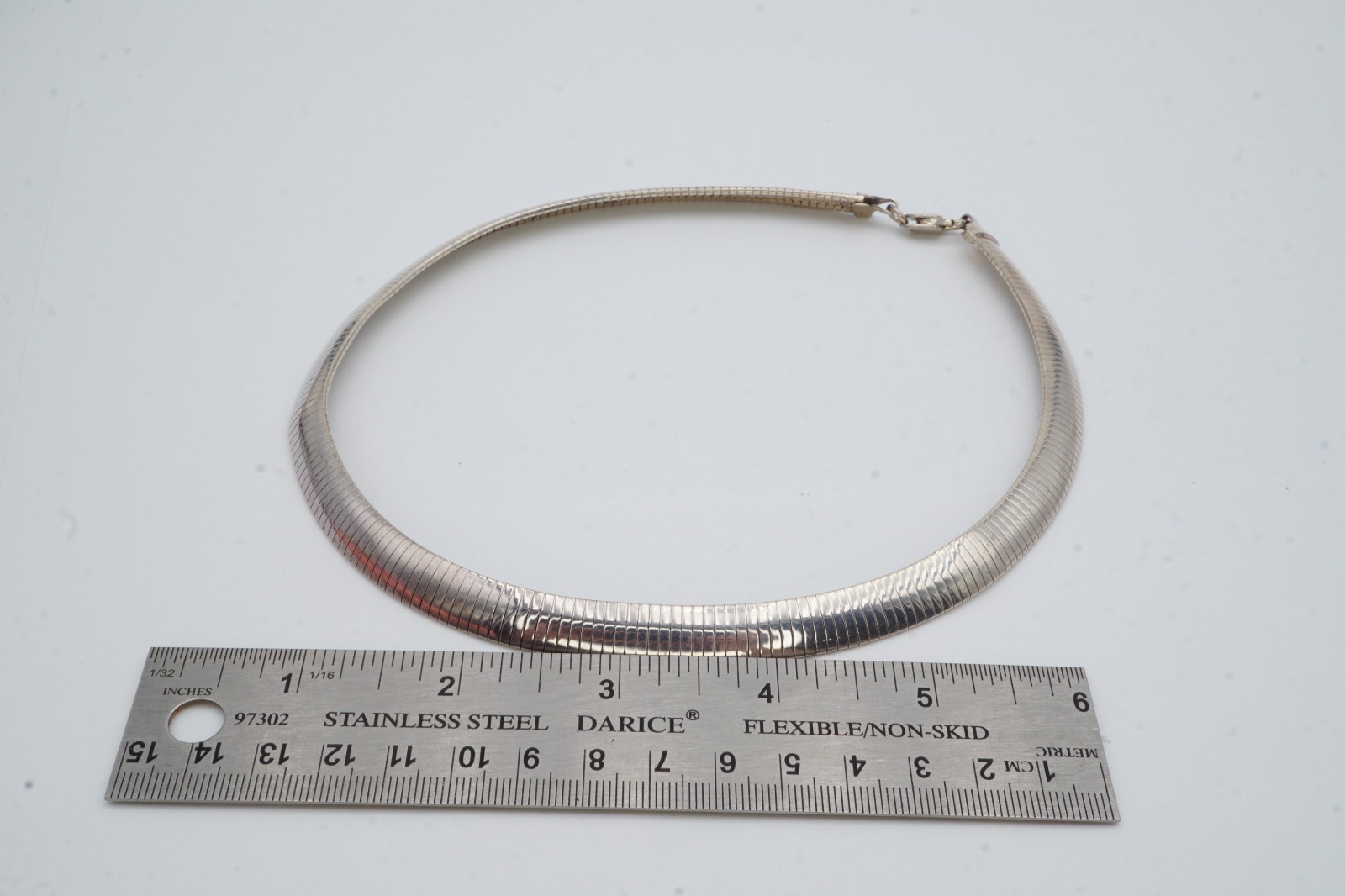 Milor Sterling Silver 925 Omega Necklace 18″ 10mm