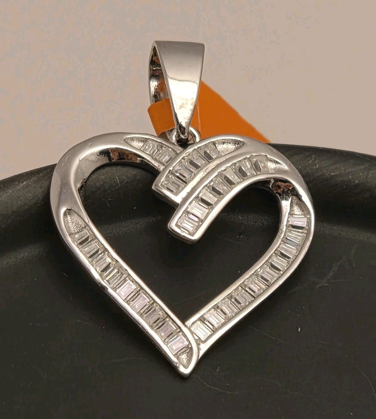 Moissanite 1.00 CTW 925 Sterling Silver Heart Pendant, Love Theme