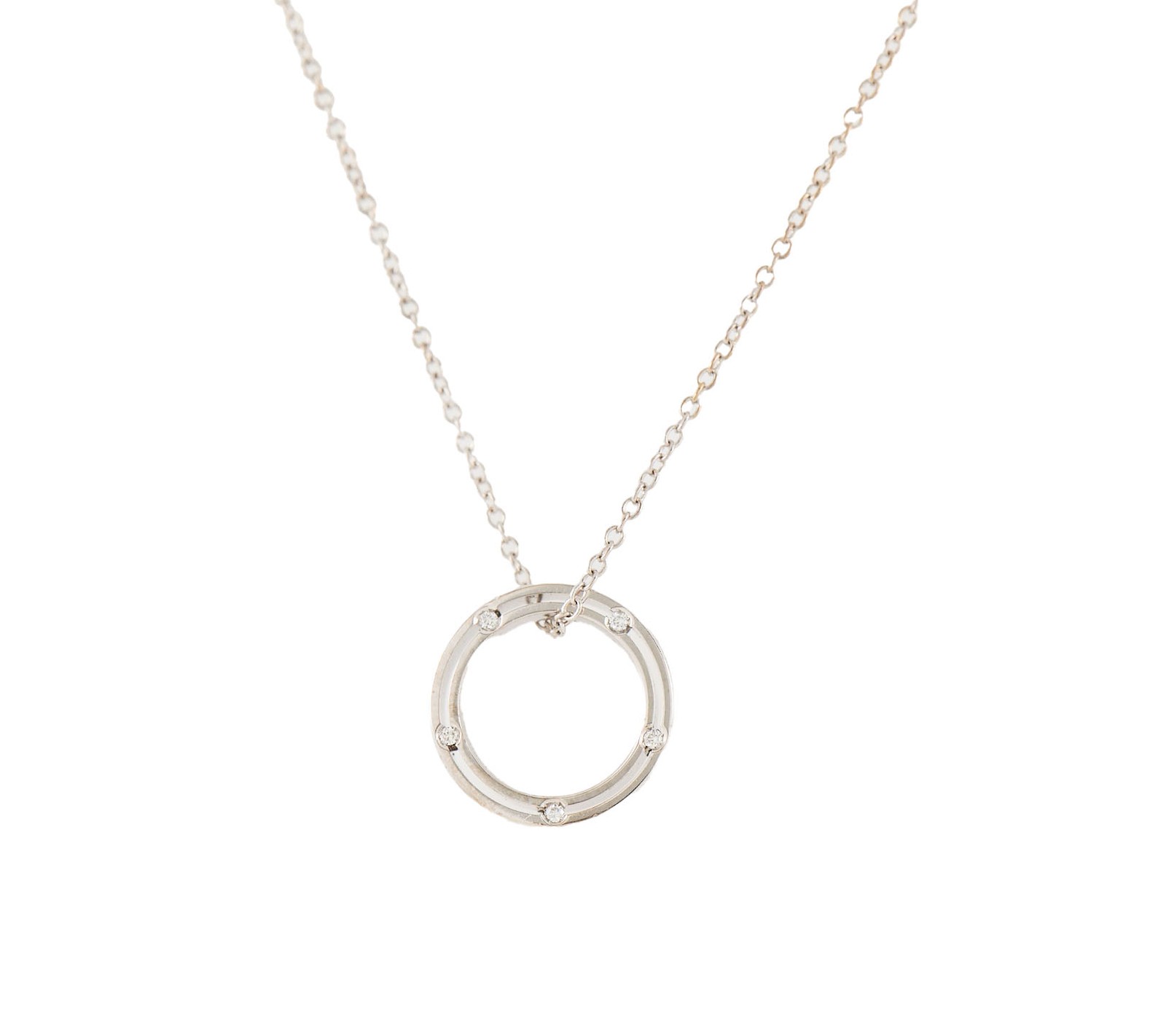 Damiani D.Side 0.30ctw Diamond Open Circle Pendant Necklace in 18K