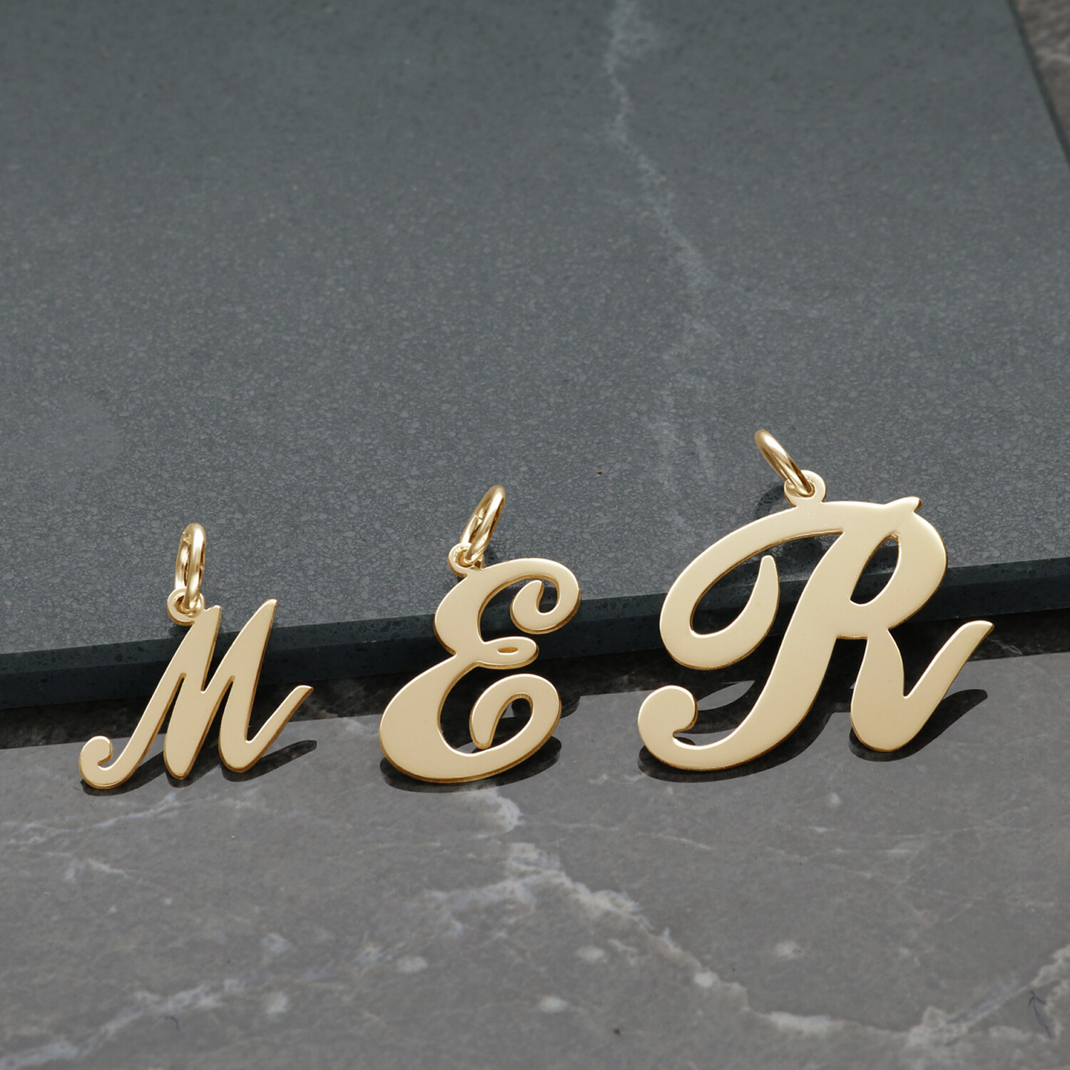 9ct Gold Plated Any Initial Letter Name Pendant Charm Necklace & Chain Option