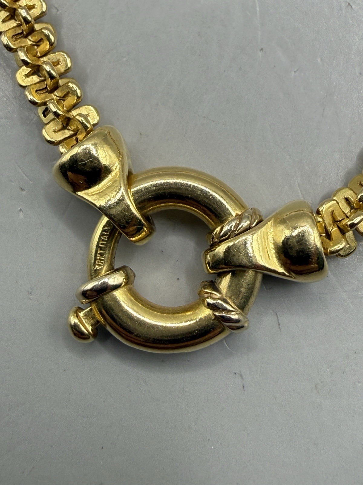 VTG 18k 750 Yellow Gold Margarita Chain Necklace Large Clasp 17” Italy Estate