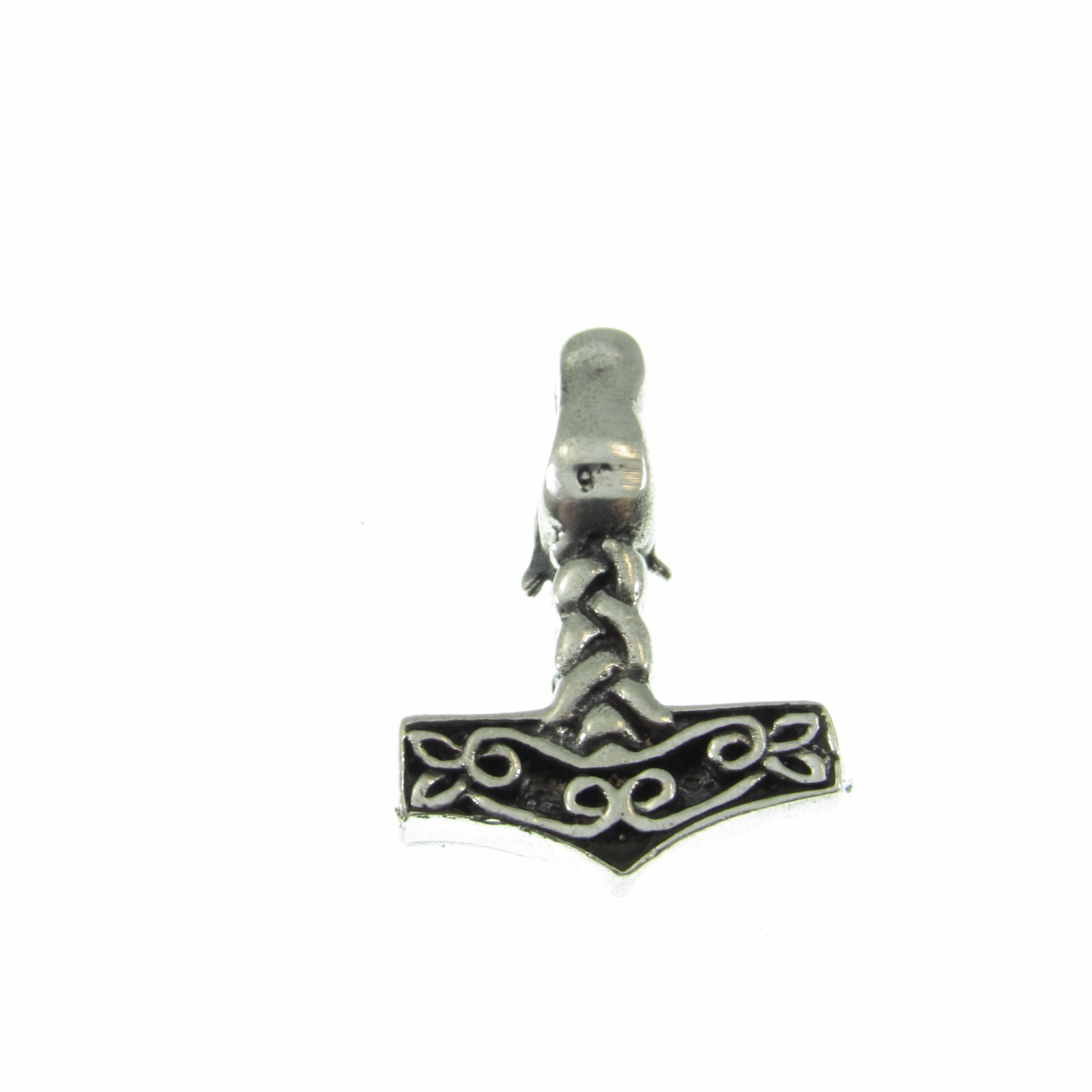 Solid 925 Sterling Silver Thor’s Hammer Pendant Necklace w/ Silver Box Chain
