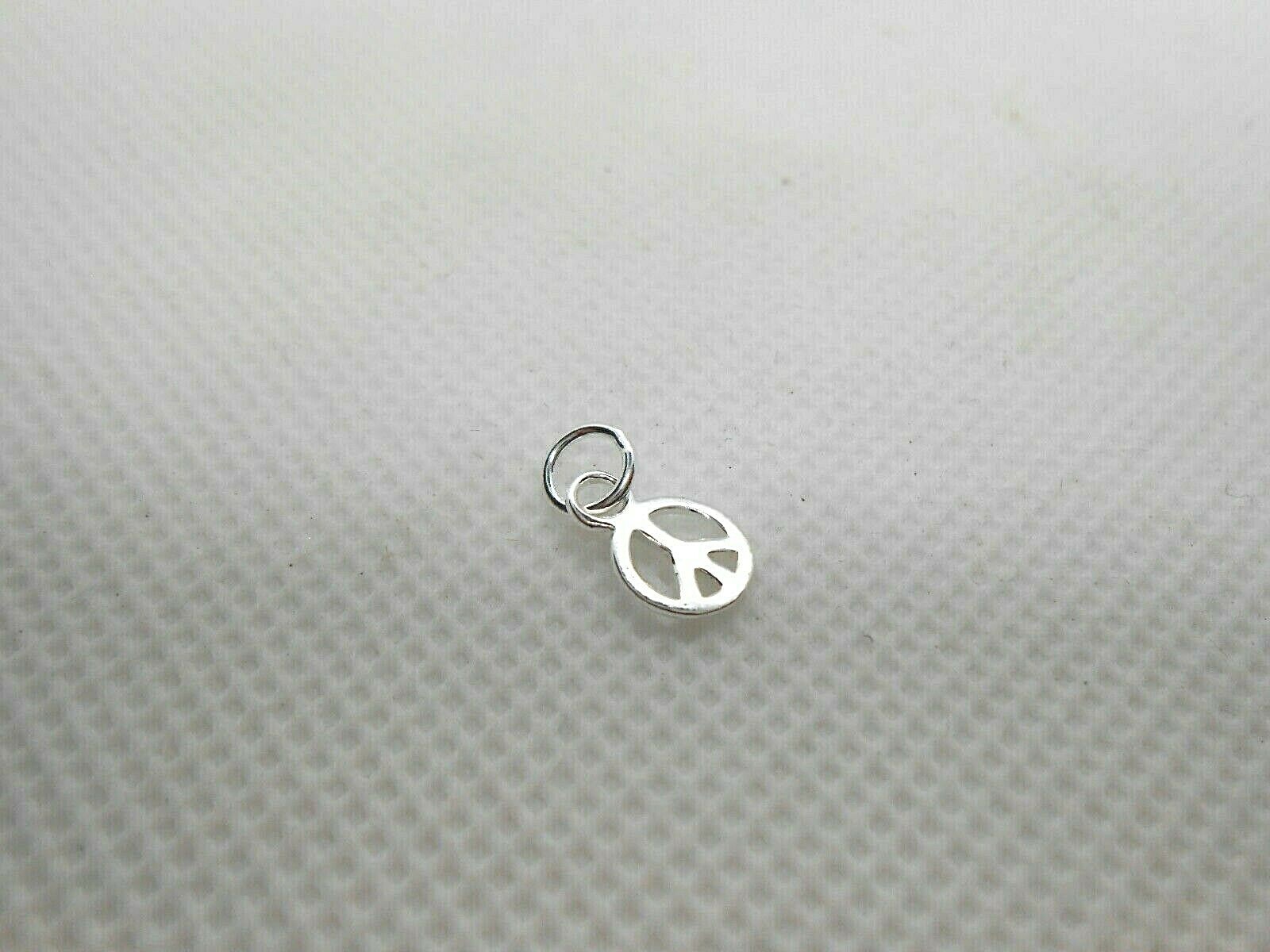 Mini Peace Sign Charm-Sterling Silver — Tiny Charm Stamped 925