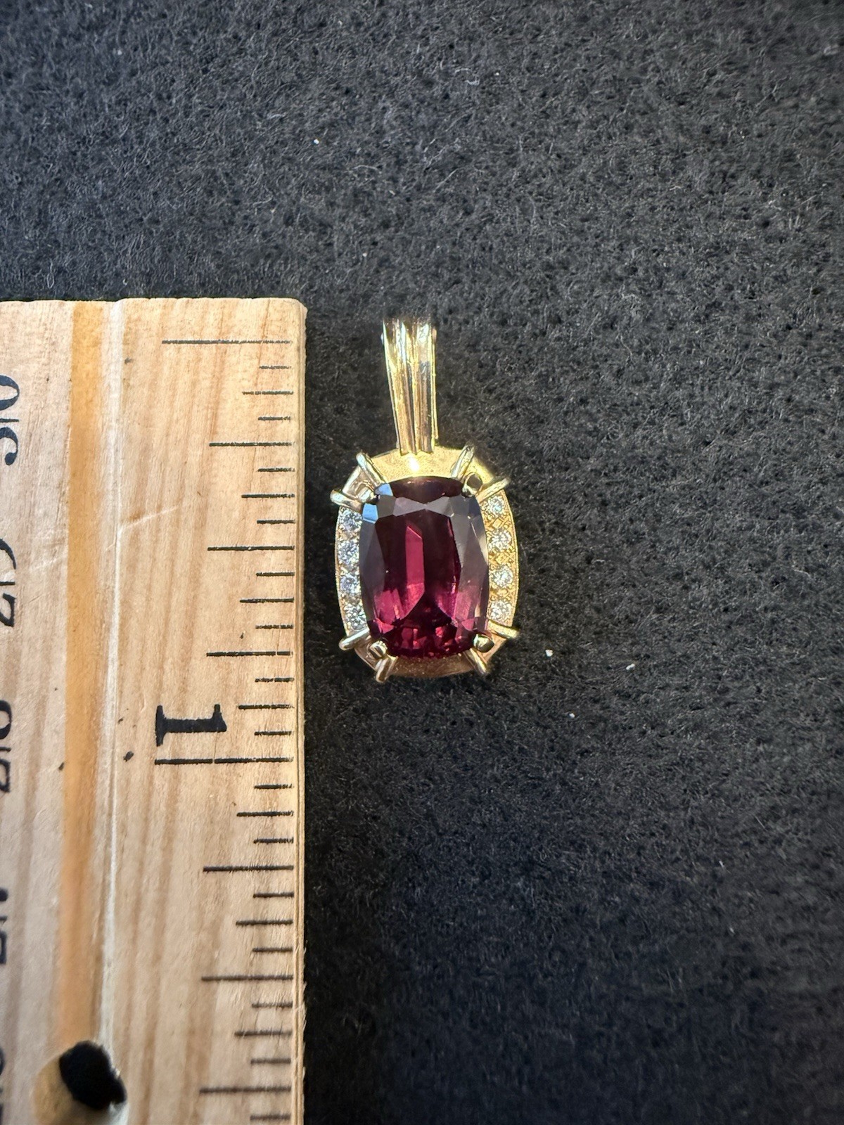 PINK TOURMALINE CUSHION CUT AND DIAMOND ENHANCER 14K YELLOW GOLD