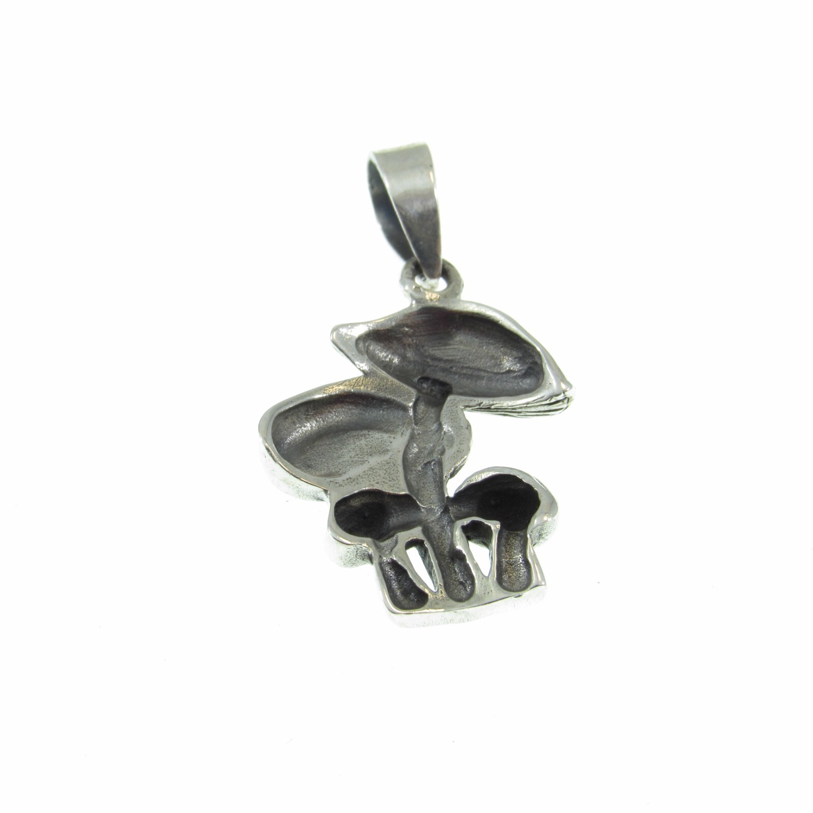 Solid 925 Sterling Silver Forest Mushrooms Patch Pendant, Fungi Jewelry Charm