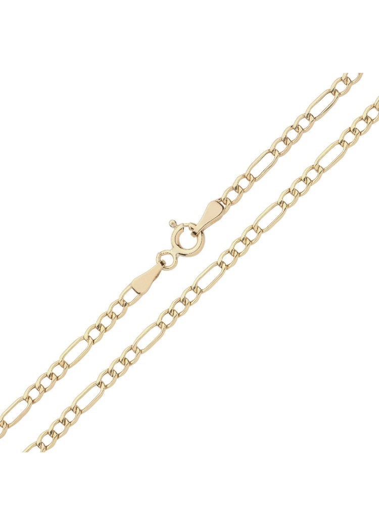 9ct Yellow Gold FIGARO Curb Chain Necklace 16 18 20 22 24 inch 2.5mm Width