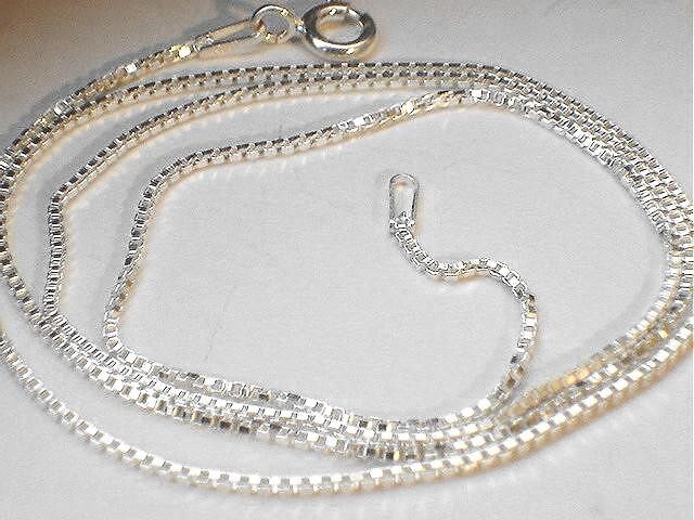 1.4MM ITALIAN SOLID 925 STERLING SILVER PAVE SQUARE BOX LINKS CHAIN NECKLACE 16″