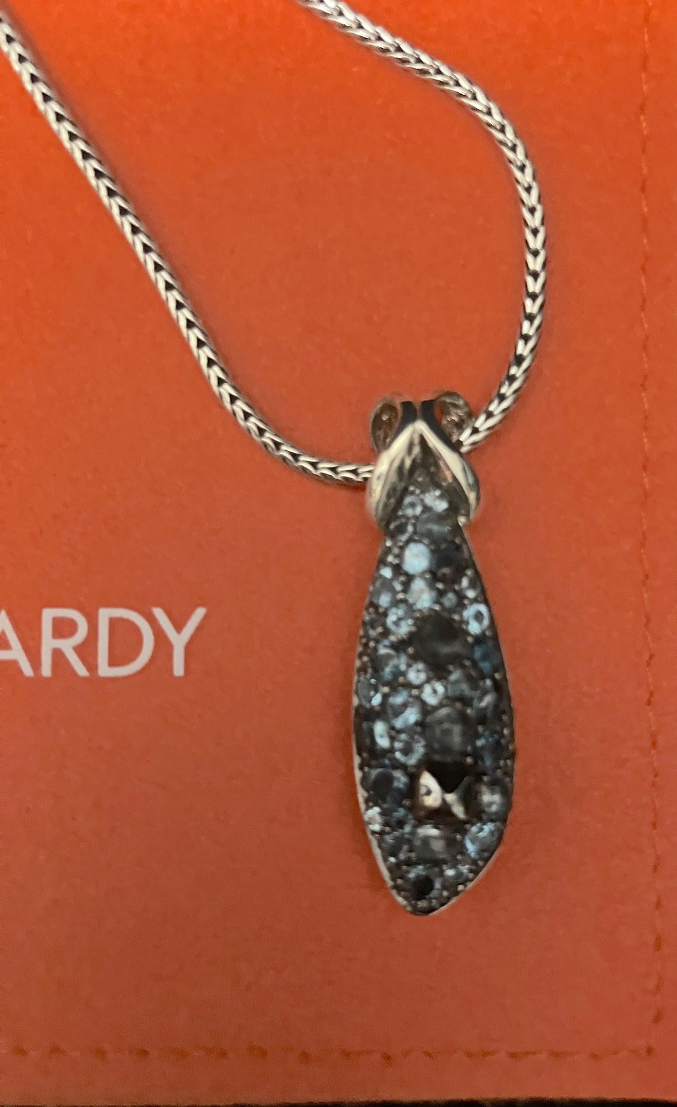 💕JOHN HARDY “Asli” Classic Chain Pendant Necklace Mixed Blue Topaz 16 & 20″NWOT