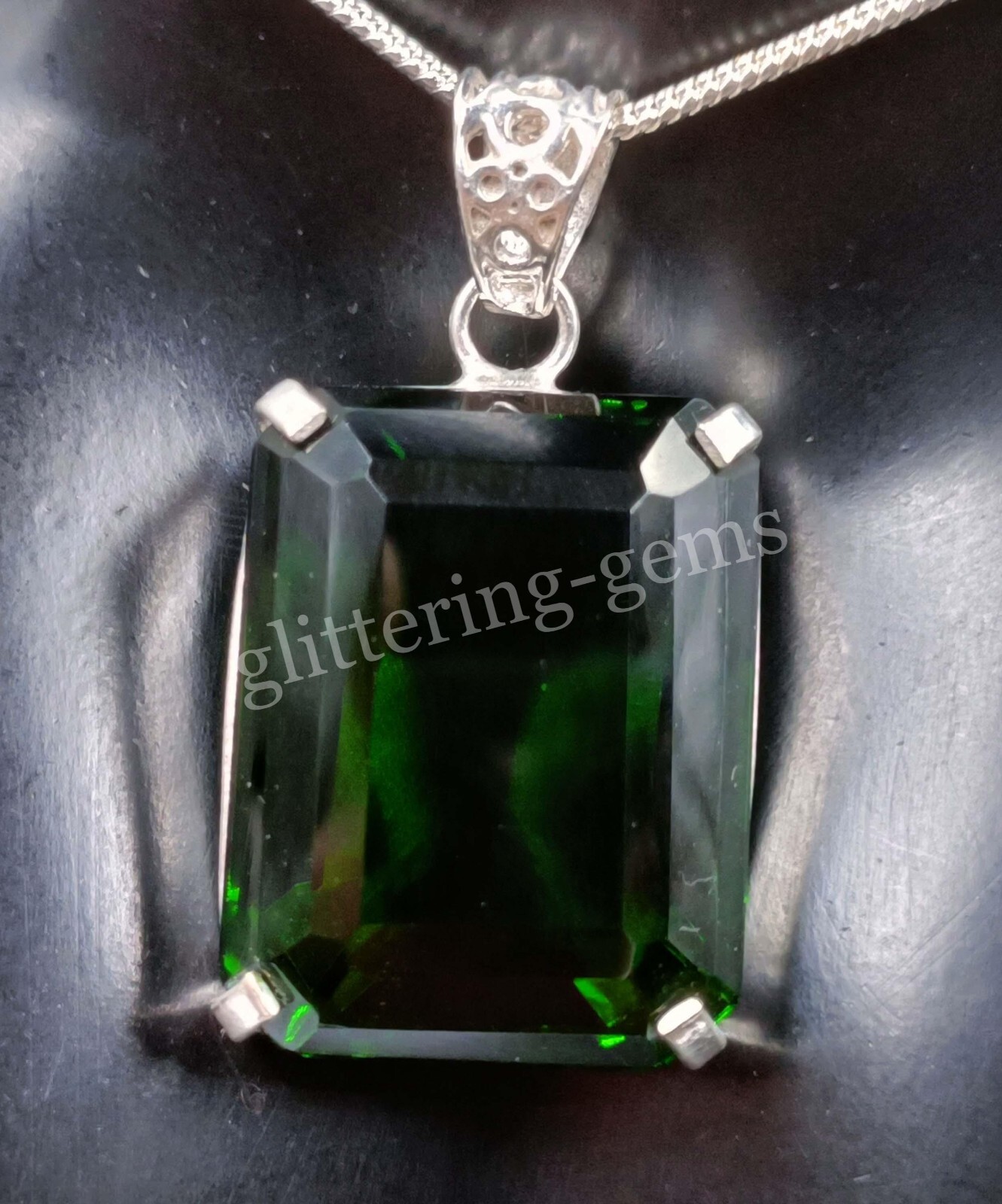 925 Silver Natural Hiddenite 91 CT Extremely Rare IGL Stunning Gemstone 25F