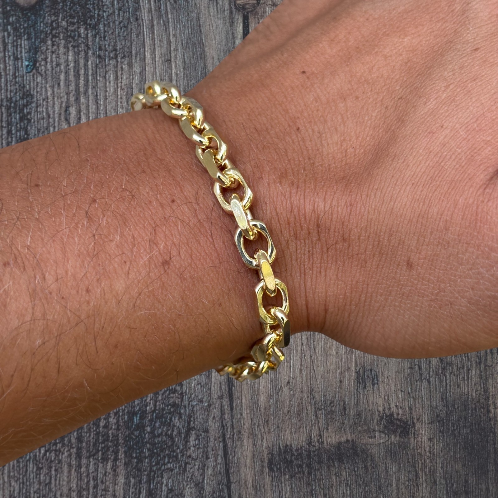 6mm Anchor Cable Bracelet – Real Solid 925 Sterling Silver Or 14k Gold Vermeil